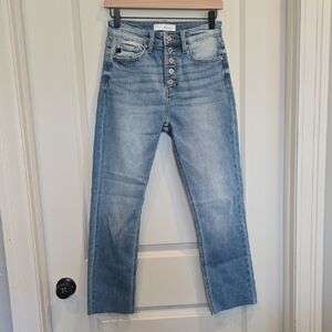 KanCan Light Blue Button Fly Straight Leg Jeans Size 5/26